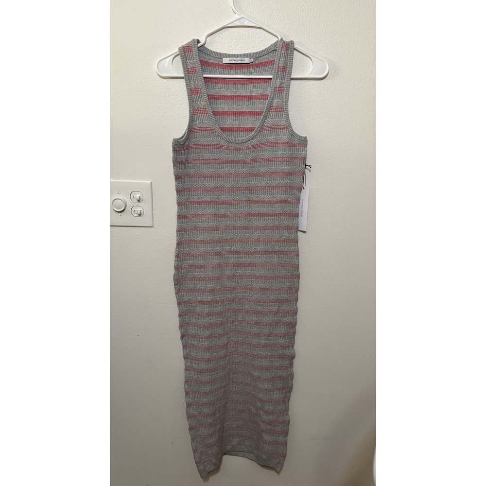 Stitches And Stripes Ribbed Knit Dress Women's Size S‎ NWT Gray & Coral